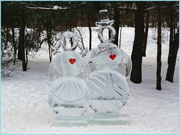 Скульптуры танмарески Снеговики